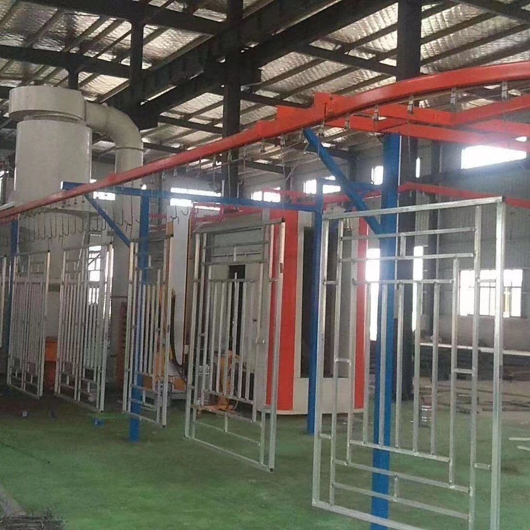 Electrostatic Dusting Line Quick Replacement of Powder Coatings Automatic Spraying India Aluminum Alloy Spraying